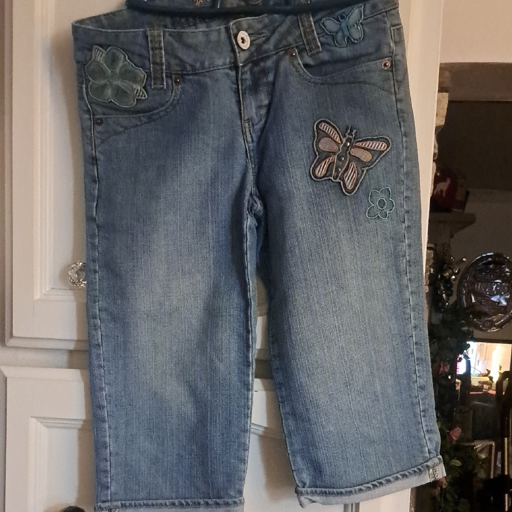 U.S. Polo Assn. Blue Jean Shorts with Butterfly Design